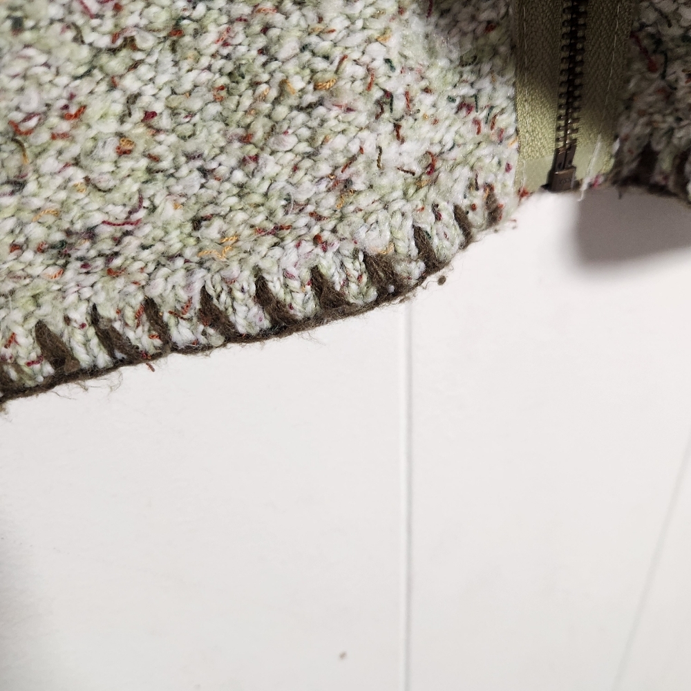 Vtg Christopher & Banks Hand Embroidered Oatmeal Zipper Sweater Vest Size 1x - Picture 16 of 16